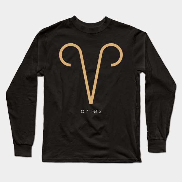 Zodiac Sign Aries Long Sleeve T-Shirt by teeleoshirts